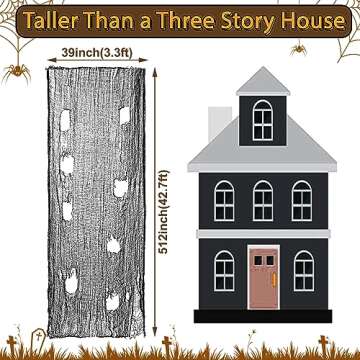 JQAQJU 512×39 Inch Halloween Creepy Cloth - Giant Black Decor for Haunts & Parties