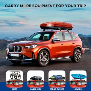 Wonderdriver Max Loading 260lbs Roof Rack Cross Bars Fit for BMW X3 G01 2018 2019 2020 2021 2022 2023 Aluminum Lockable Roof Rails Crossbars Black Bike Kayak Snowboard Rooftop Cargo Carrier Luggage