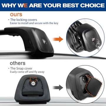 Wonderdriver Max Loading 260lbs Roof Rack Cross Bars Fit for BMW X3 G01 2018 2019 2020 2021 2022 2023 Aluminum Lockable Roof Rails Crossbars Black Bike Kayak Snowboard Rooftop Cargo Carrier Luggage