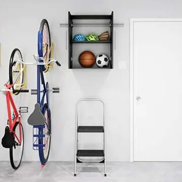 Prepac HangUps 24" Upper Garage Cabinet, Bathroom Cabinet Wall Mount, Laundry Cabinet, Kitchen Wall Cabinet, Ideal for Garage, Kitchen and Laundry Organization 24" W x 30" H x 12" D, Black