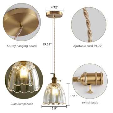 Sedelan Vintage Pendant Light - Elegant Glass Hanging Lamp
