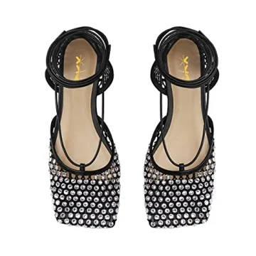 XYD Women Closed Square Toe Studded Flats for Everyday Style