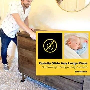 Smart Surface Furniture Sliders for Carpet - 16 Pack - 3.5" Round | 8295 Coasters for Heavy Furniture - Protect Your Carpeted Floors