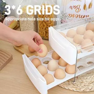 Moretoes Egg Holder for Fridge 36 Egg Storage Organizer