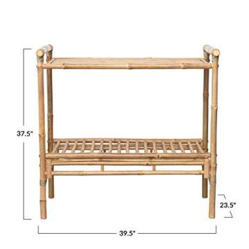 Creative Co-Op Bamboo 2-Tier Shelf for Stylish Storage