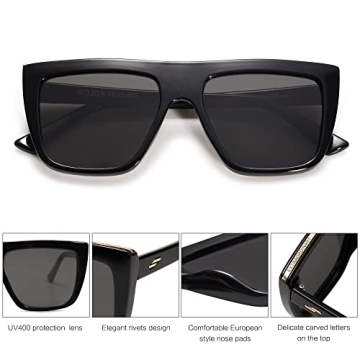 SOJOS Classic Trendy Flat Top Sunglasses for All with UV400 Protection