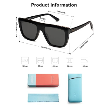 SOJOS Classic Trendy Flat Top Sunglasses for All with UV400 Protection