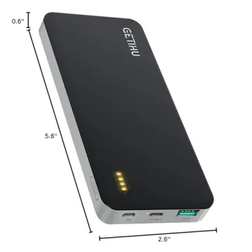 GETIHU 10000mAh Portable USB C Power Bank - Fast Charge