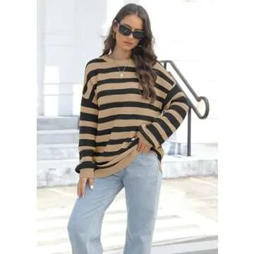 GUNEST Oversized Dark Apricot Sweater for Women