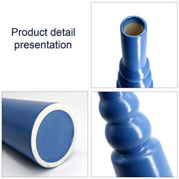 Ceramic Vase,Delicately Carved Style Art Vase, Glazed Flower Ceramic Vase, Handmade Creative Floral Vase, Home Office Wedding Decor Vase(Blue)