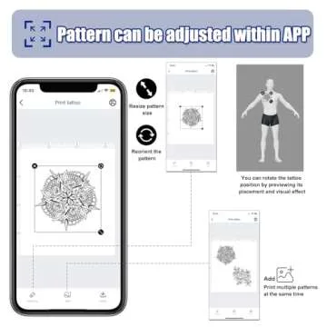 Tattoo Stencil Printer, Tattoo Printer Transfer Stencil Machine with 10Pcs Transfer Paper for Android and iOS Phone&Laptop