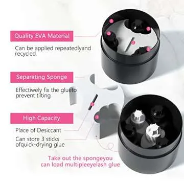 Buqikma Eyelash Extension Glue Jar Storage Tank