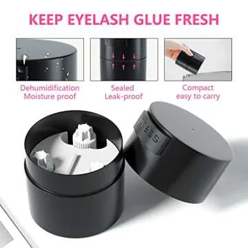 Buqikma Eyelash Extension Glue Jar Storage Tank