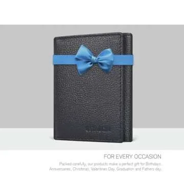 ESTALON Real Leather Trifold Wallet For Men-RFID Slim Tri Fold Wallets Minimalist 3 fold Credit Card Holder ID Window (Charcoal/Sierra)