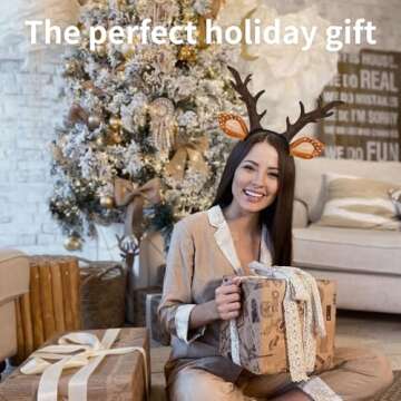 WOXAFO Deer Antlers Headband for Halloween and Christmas