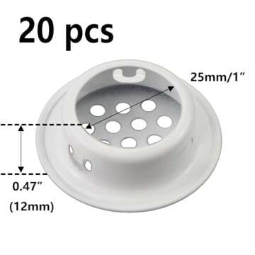 Semetall Air Vents 20 Pack 25mm(1") Stainless Steel Circular Soffit Vent Round Vent Mesh Hole Louver...