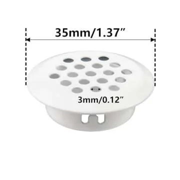 Semetall Air Vents 20 Pack 25mm(1") Stainless Steel Circular Soffit Vent Round Vent Mesh Hole Louver for Kitchen/Bathroom/Cabinet/Wardrobe/Shoebox (White)