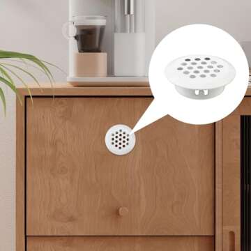 Semetall Air Vents 20 Pack 25mm(1") Stainless Steel Circular Soffit Vent Round Vent Mesh Hole Louver for Kitchen/Bathroom/Cabinet/Wardrobe/Shoebox (White)