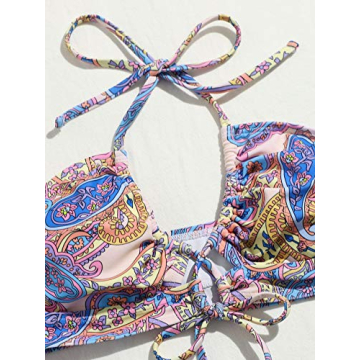 SOLY HUX Women's Stylish Halter Top and Tie Side Bikini