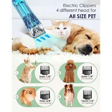Dog Grooming Kit with Vacuum | Low Noise Grooming Solution