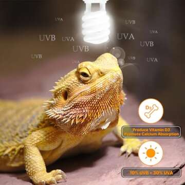 LUCKY HERP UVA UVB Reptile Light 10.0, Desert UVB 150 Compact Fluorescent Lamp, UVB Light for Reptiles 23W, UVA UVB Reptile Light Bulb, UVB Bulb for Reptiles Bearded Dragons Lizards Tortoises Snakes