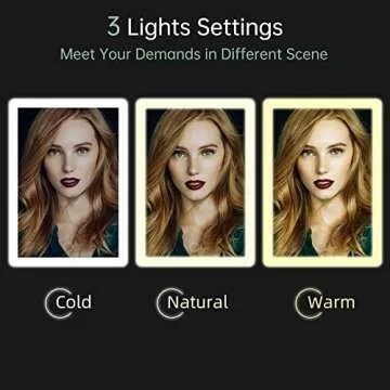 FUNTOUCH Rechargeable Portable Makeup Mirror with 72 LED Lights, Travel Lighted 1X/5X Magnification, 3 Color Lighting,Dimmable Touch Screen, Tabletop Folding Cosmetic Lights