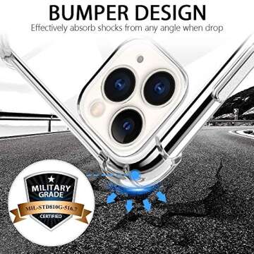 BELONGME Compatible with iPhone 11 Case - [Anti-Yellowing, Scratch Resistant] Shockproof Protective Phone Case Cover with [2-Pack] Tempered Glass Screen Protector for iPhone 11 - Crystal Clear 1