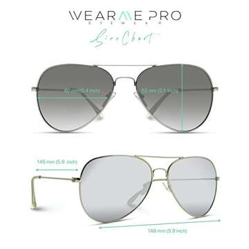 WearMe Pro Premium Metal Frame Classic Fashion Aviator Sunglasses (Gold Frame/Black Lens, 60)