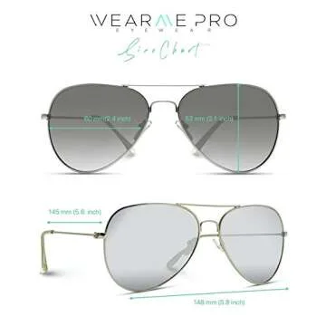 WearMe Pro Premium Metal Frame Classic Fashion Aviator Sunglasses (Gold Frame/Black Lens, 60)