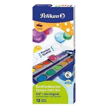 Pelikan Opaque Watercolor Set with 12 Colors Plus White Tube