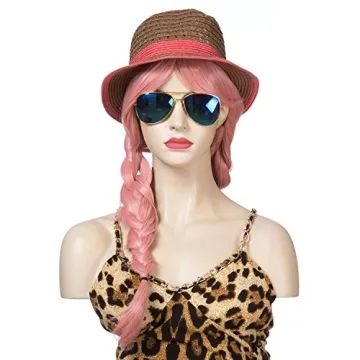 YOPO 28 Inch Long Wavy Pink Wig for Women Cosplay