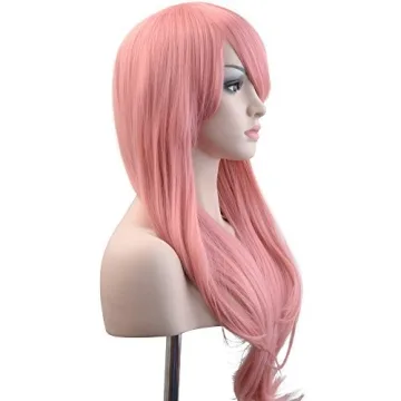 YOPO 28 Inch Long Wavy Pink Wig for Women Cosplay
