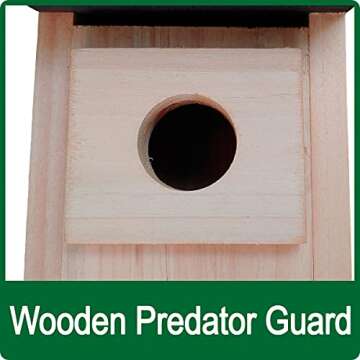 Cedar Bluebird House with Double Predator Guard: Wild Wings Cedar Eastern Bluebird Bird House WWCH3 Bundle with Wooden and Copper Predator Guard 1.5" Opening