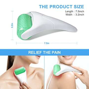 Face Roller for Eye Puffiness Relief Face Roller for Skin Care Large Ice Roller Migraine Body Massage Tool (Green)