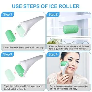 Face Roller for Eye Puffiness Relief Face Roller for Skin Care Large Ice Roller Migraine Body Massage Tool (Green)