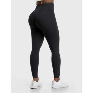 YEOREO Amplify Leggings for Women Seamless Scrunch Leggings Butt Lifting Gym High Waisted Athletic Leggings Black Marl