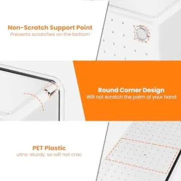 9 Pack Clear Plastic Drawer Organizer Set, Acrylic Non Slip Non Cracking Kitchen Drawer Storage Tray Large Size Divider, Multifunctional Storage for Cosmetics, Bathroom, Tools, Kitchen and Office