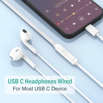 USB C Headphones for iPhone 17 16 15, Wired Headphones USBC for iPad and MacBook