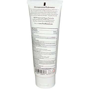 TRUE NATURAL COSMETICS Unscented Sunscreen SPF 50 - 3.4 OZ