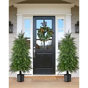 Stunning 4ft Artificial Cedar Topiary Trees for Home