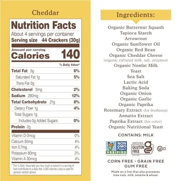 Simple Mills Cheddar Snack Crackers - Gluten Free & Delicious