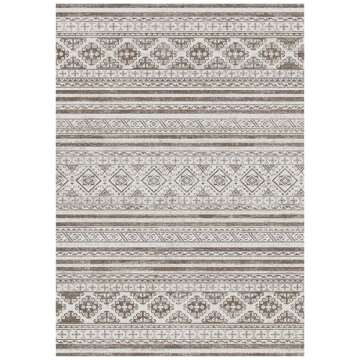 RUGSURE Washable Area Rugs 8' x 10' - 1/6 Thick - Moroccan-Inspired -Stain & Water Resistant Non-Sli...