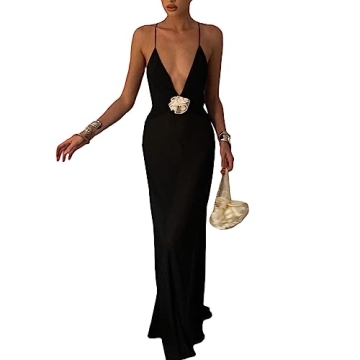 Zempertoopa Backless Dress for Women Sexy Sleeveless Bodycon Maxi Dress Open Back Elegant Party Club...