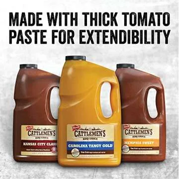 Cattlemen's Kansas City Classic BBQ Sauce, 1 gal - One Gallon Jug of Kansas City Barbecue Sauce, Perfect Tangy, Sweet Flavor for Pork, Wings, Chicken and More