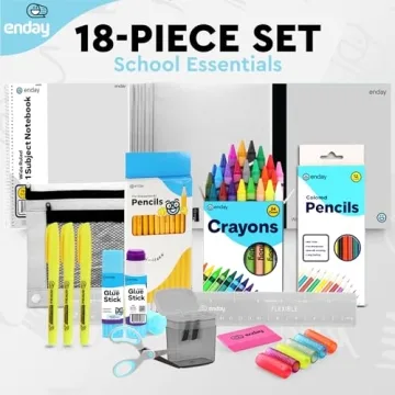 Enday School Supplies Kit 71 Piece Set K-5 Premium Quality