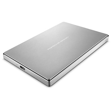 LaCie Porsche Design 1TB USB-C Mobile Hard Drive, Silver + 2mo Adobe CC Photography (STFD1000400)