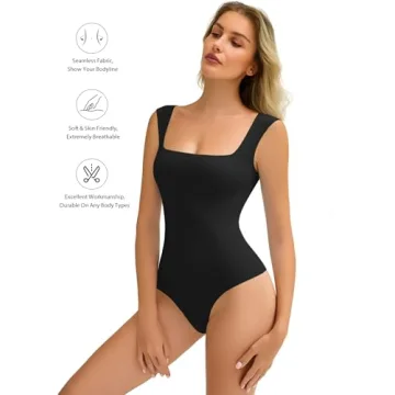 Avidlove Women's Tank Bodysuit Slimming Square Neck