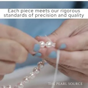 THE PEARL SOURCE White Japanese Akoya Real Pearl Earrings for Women - 14k Gold Stud Pearl Earrings | Hypoallergenic Earrings with Genuine Cultured Pearls, 4.5-5.0mm