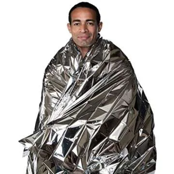 RESCUE GUARD Emergency Thermal Blankets, 10 Pack, Waterproof, Heat-Reflective, Compact & Durable Weather Emergency Protection