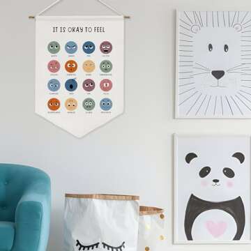 It is Okay to Feel-Toddler Room Essentials Wall Hanging,Playroom Decor,Nursery Decor,Toddler Room Decor,Educational Wall Art,Classroom Decor,Kids Wall Sign Decor Gift